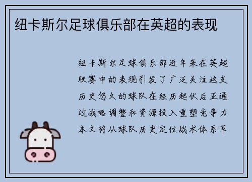 纽卡斯尔足球俱乐部在英超的表现